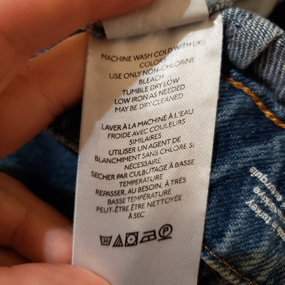 Pilcro straight denim button up skirt size 0 raw hem - Picture 9 of 12